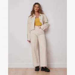 Yoga Jeans - Veste oversize en denim / Off-White