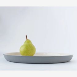 Pré-commande! Assiette en céramique de 10 pouces faite à la main, couleur gris mat et crème brillant, vaisselle au design minimaliste, hygge