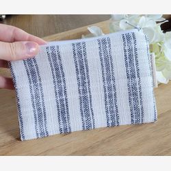 Mini porte monnaie ligné bleu et blanc. pochette pour monnaie, pochette pour cartes, cadeau femme
