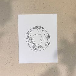 Bagel / 5x7 ou 8x10po / Illustration imprimée sur carton recyclé / Icônes de MTL par Darvee / Art N+B Unisexe Minimaliste