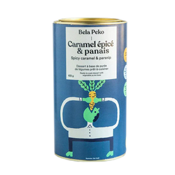 Préparation dessert au caramel épicé à base de purée de panais