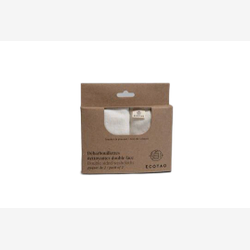 Ensemble de 2 débarbouillettes en bambou et coton biologique.