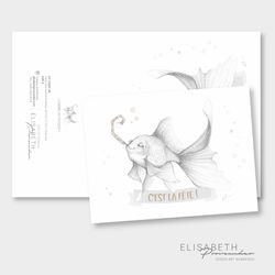 Comme un poisson "C'est la fête!" - Carte de voeux