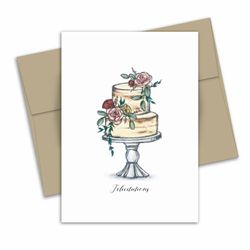 Carte de souhaits - Mariage -  Gâteau de mariage