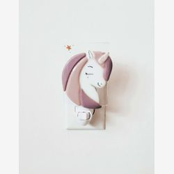 Simone la licorne - Veilleuse en verre