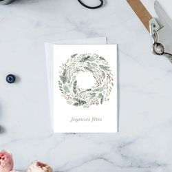 Carte de souhaits - Couronne de Noël