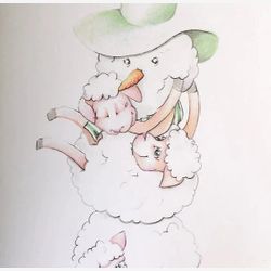 Carte de souhaits - Bonhomme de laine