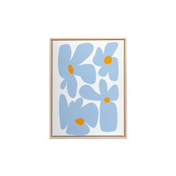 Fleurs larges - Bleu