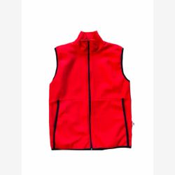VESTE SANS MANCHE POUR HOMME EN POLAR ROUGE