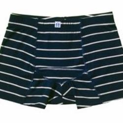 Boxer homme BAMBOU rayé large noir et blanc (0201)
