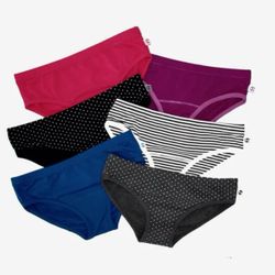 6 Culottes Femme en BAMBOU Taille Basse couleurs assorties