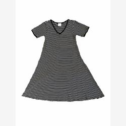 Robe courte Femme en BAMBOU rayé moyen noir
