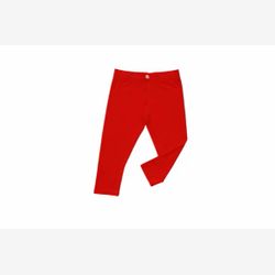 LEGGINGS FEMME EN BAMBOU 3/4 rouge (05)