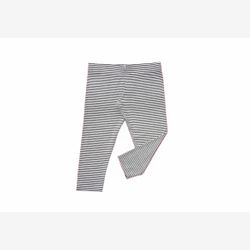 LEGGINGS FEMME EN BAMBOU 3/4 rayé gris et ivoire (5003)
