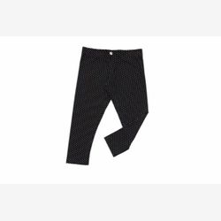 LEGGINGS FEMME EN BAMBOU 3/4 noir et pois blanc (0201)