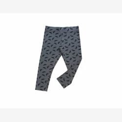LEGGINGS FEMME EN BAMBOU 3/4 gris chiné et feuilles noires (4902)
