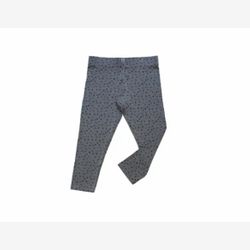 LEGGINGS FEMME EN BAMBOU 3/4 gris chiné et oiseaux noirs (4902oi)