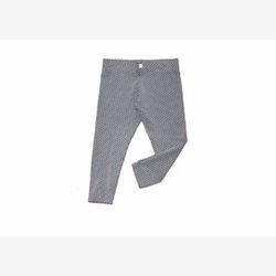LEGGINGS FEMME EN BAMBOU 3/4 gris chiné foncé et pois blanc (5001)