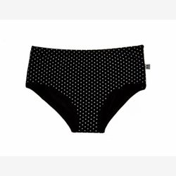Culotte Femme en BAMBOU Taille Haute noire et pois blanc (0201)