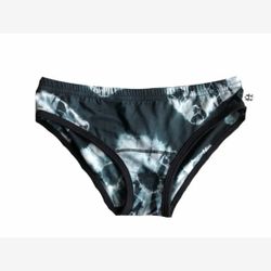 Culotte Femme en BAMBOU Taille Basse Tie Dye noir avec ronds