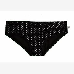 Culotte Femme en BAMBOU Taille Basse noire pois blancs (0201)