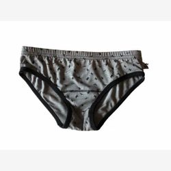 Culotte Femme en BAMBOU Taille Basse gris et oiseaux noirs