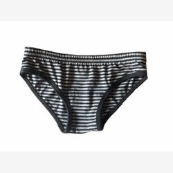 Culotte Femme en BAMBOU Taille Basse grise rayure étroite noire
