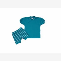 PYJAMA COURT 2 PIÈCES EN BAMBOU haut  vert eau   (7201rl)