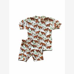 Pyjama court 2 pièces en coton biologique tigres