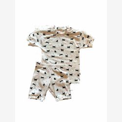 Pyjama court 2 pièces en coton biologique chats noirs