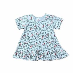 Robe en coton organique fleurs rouges