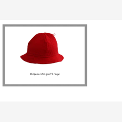 Chapeau soleil coton gaufré rouge (CG05)