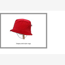 Chapeau soleil nylon rouge (CSN05)