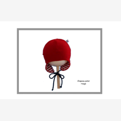 Chapeau à oreilles polar rouge  (CHPO05)
