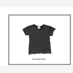 Chandail en BAMBOU  manches courtes gris chiné  (CHBAENMC49)