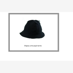 Chapeau soleil coton piqué marine (CP58)