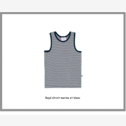 Camisole garçon rayure étroite marine et blanche (5801re)