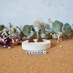 Beaudry, Boucles d'oreilles, Frêne torréfié, Fabriqué à Montréal, Bois local, Economie circulaire, Bois recyclé, Agrile du frêne