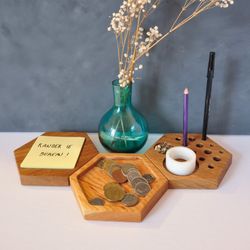 Organisateur de bureau, Fabriqué à Montréal, Bois recyclé local, Eco-design, Economie circulaire, Consommation responsable, Crémaillère