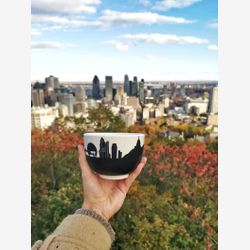 Tasse céramique Montréal mont royal oratoire st joseph stade olympique cadeau enseignant fait au quebec large mug biosphère