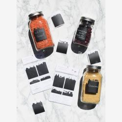 Canada - lot 8 étiquettes adhésives en ardoise pour pot masson panorama skyline Montréal Ottawa Vancouver Toronto Québec mason jar sticker