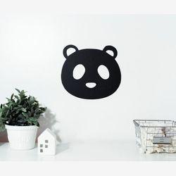 Adhésif ardoise Panda mural repositionnable vinyle noir et blanc personnalisable décoration murale chambre enfant