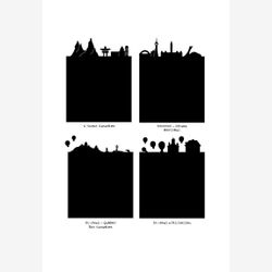 Canada - lot 8 étiquettes adhésives en ardoise pour pot masson panorama skyline Montréal Ottawa Vancouver Toronto Québec mason jar sticker