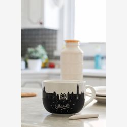 Tasse Ottawa ridau hall marché By musées Beaux Arts statue araigné Notre-dame parlement skyline ardoise craie grosse mug personnalisable