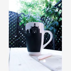 Montréal Vieux port Tasse haute ardoise hôtel ville marché bonsecours tour de l'horloge ardoise craie thé mug personnalisable café