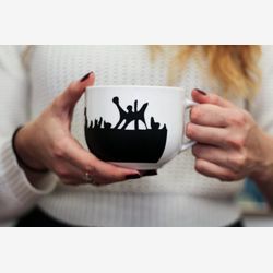 Tasse ardoise souvenir Montréal Expo 67 Biosphère habitat 67 Calder man pic nic electronik  craie thé mug personnalisée café