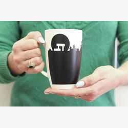 Tasse ardoise souvenir Montréal Expo 67 Biosphère habitat 67 Calder man pic nic electronik  craie thé mug personnalisée café