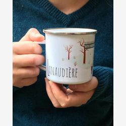 Tasse en émail | Tasse de camping | Tasse du Québec | Illustration Lanaudière | Région du Québec | Illustration Québec