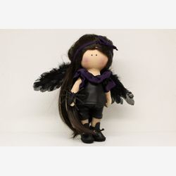 Poupée faite à la main de tissu, poupée de textile, poupée pour des filles, poupée de Tilda, poupée d'Halloween