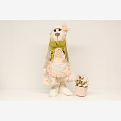 Poupée en tissu fait main, Poupée textile, Poupée pour filles, Poupée Tilda, Lapin